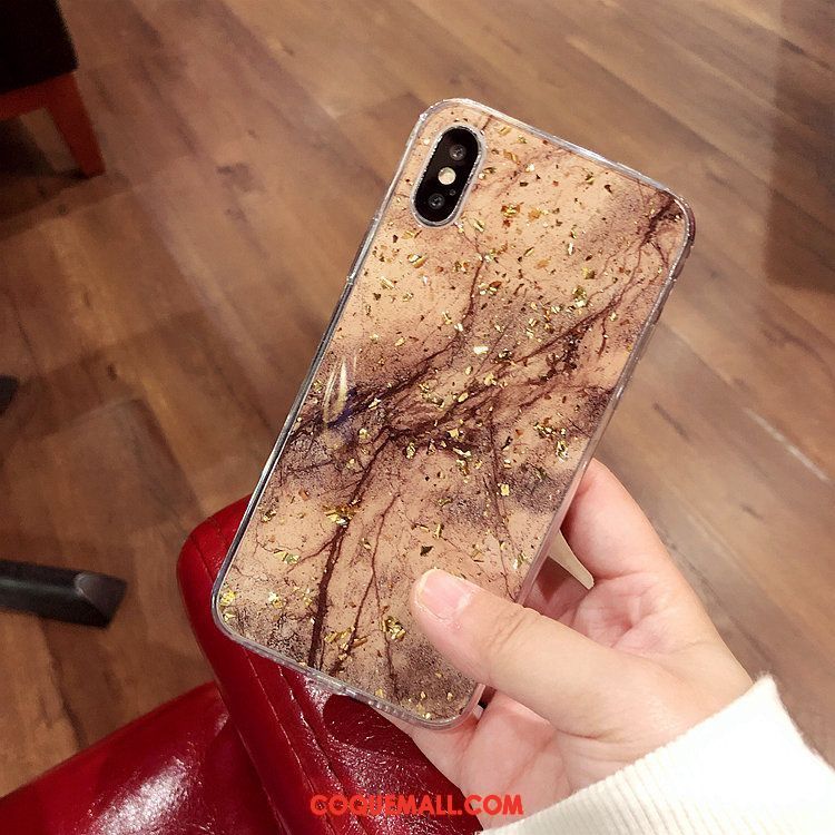 Étui iPhone X Tout Compris Or Net Rouge, Coque iPhone X Téléphone Portable Rose