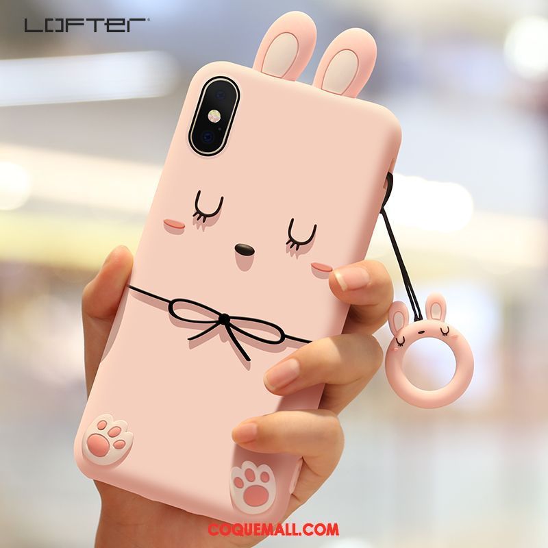 Étui iPhone X Tout Compris Rose Fluide Doux, Coque iPhone X Ornements Suspendus Charmant