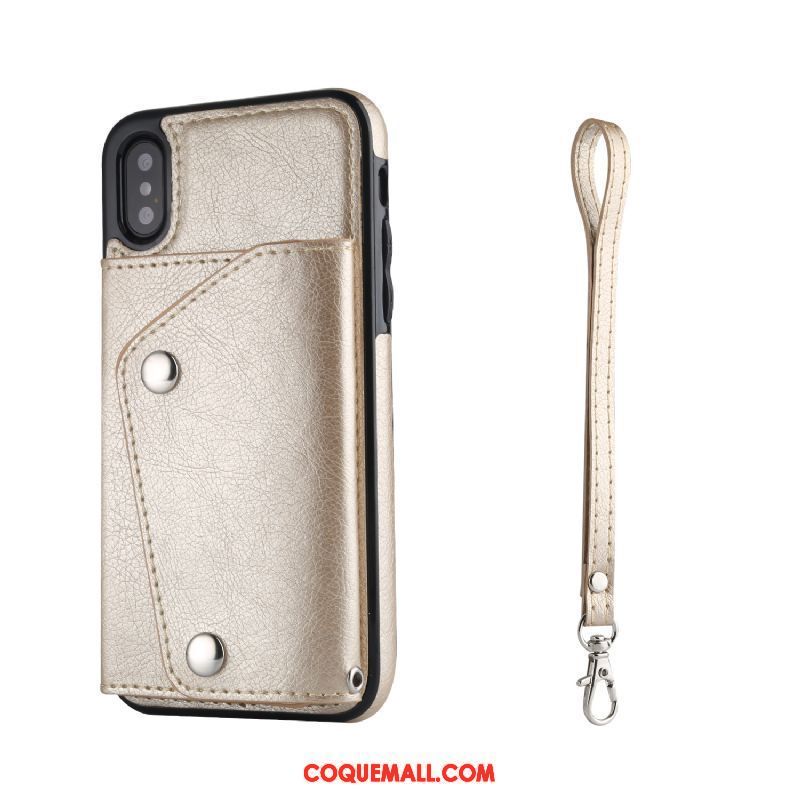 Étui iPhone X Étui En Cuir Tempérer Portefeuille, Coque iPhone X Carte Sac