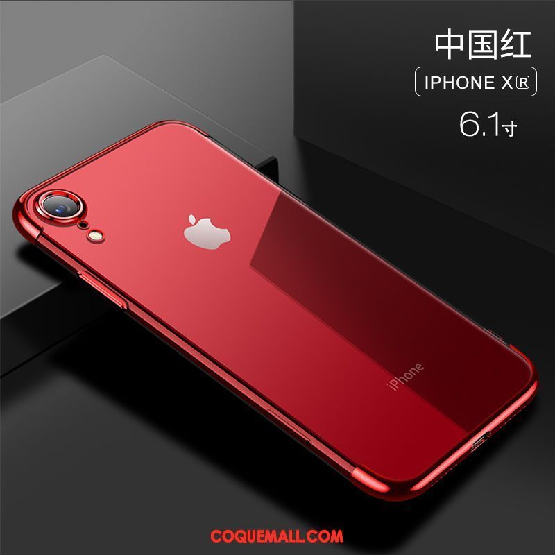 Étui iPhone Xr Net Rouge Très Mince Nouveau, Coque iPhone Xr Incassable Marque De Tendance