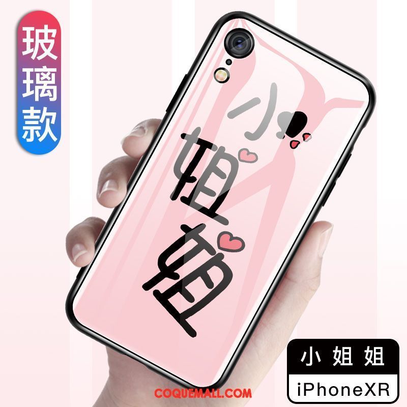 Étui iPhone Xr Verre Silicone Incassable, Coque iPhone Xr Mode Téléphone Portable