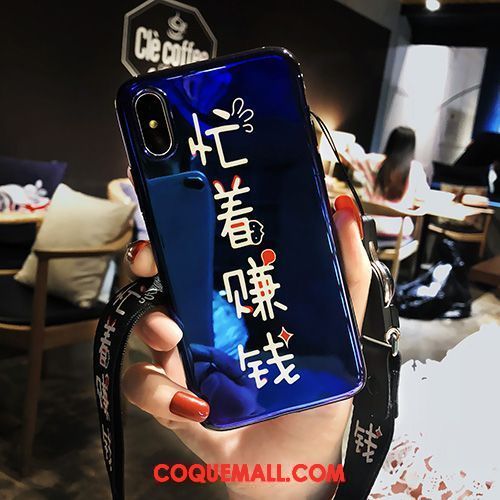 Étui iPhone Xs Amoureux Charmant Tout Compris, Coque iPhone Xs Téléphone Portable Bleu