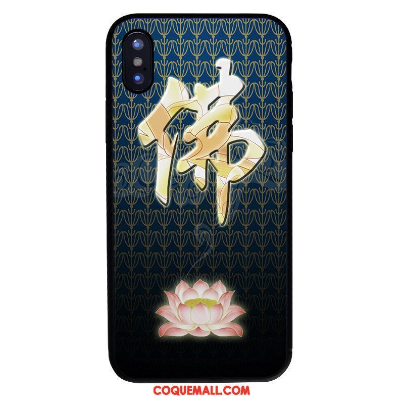 Étui iPhone Xs Bouddha Téléphone Portable Bleu, Coque iPhone Xs