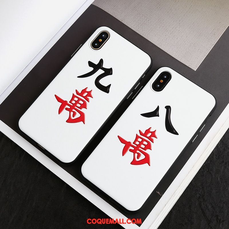 Étui iPhone Xs Créatif Blanc Amoureux, Coque iPhone Xs Incassable Marque De Tendance