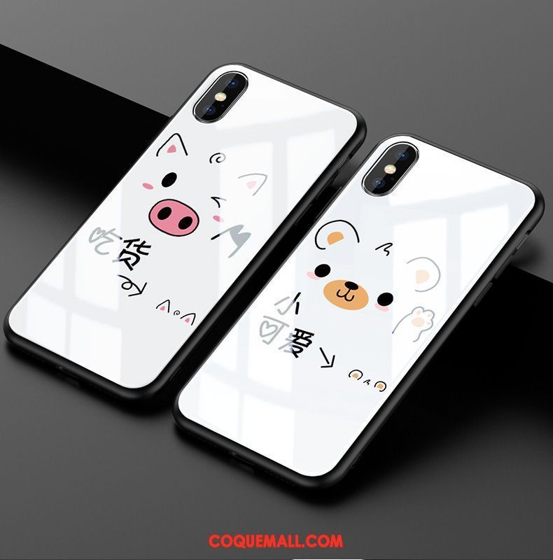 Étui iPhone Xs Dessin Animé Protection Très Mince, Coque iPhone Xs Nouveau Verre