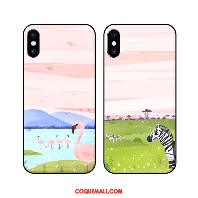 Étui iPhone Xs Incassable Téléphone Portable Personnalité, Coque iPhone Xs Délavé En Daim Fluide Doux