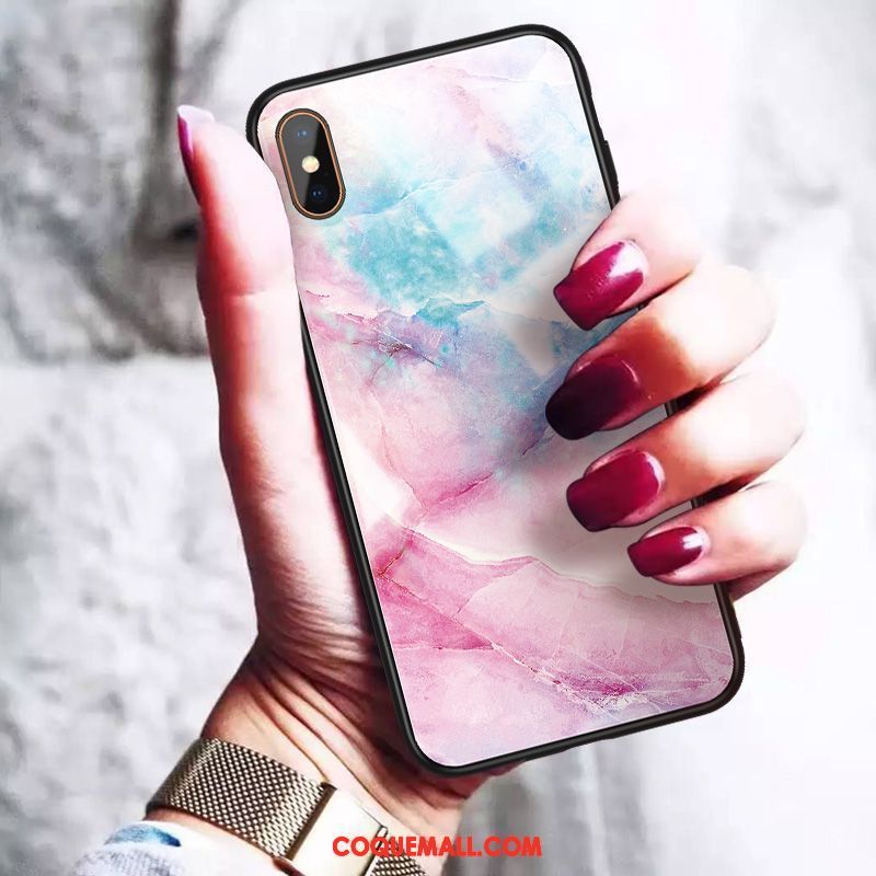 Étui iPhone Xs Max Ciel Étoilé Grand Marque De Tendance, Coque iPhone Xs Max Net Rouge Rose