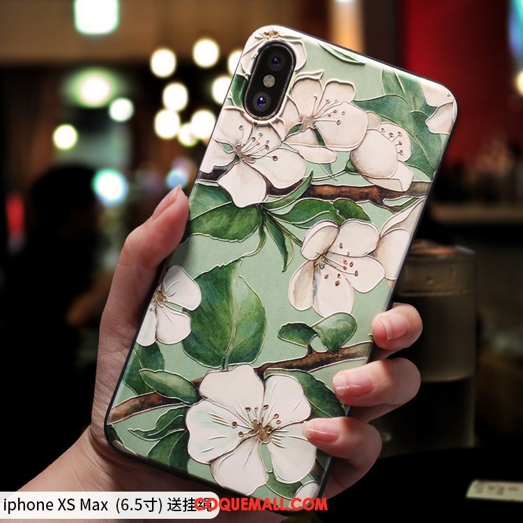 Étui iPhone Xs Max Créatif Vert Très Mince, Coque iPhone Xs Max Nouveau Marque De Tendance Beige