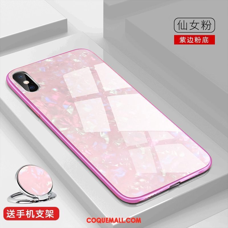 Étui iPhone Xs Max Net Rouge Tout Compris Verre, Coque iPhone Xs Max Incassable Marque De Tendance