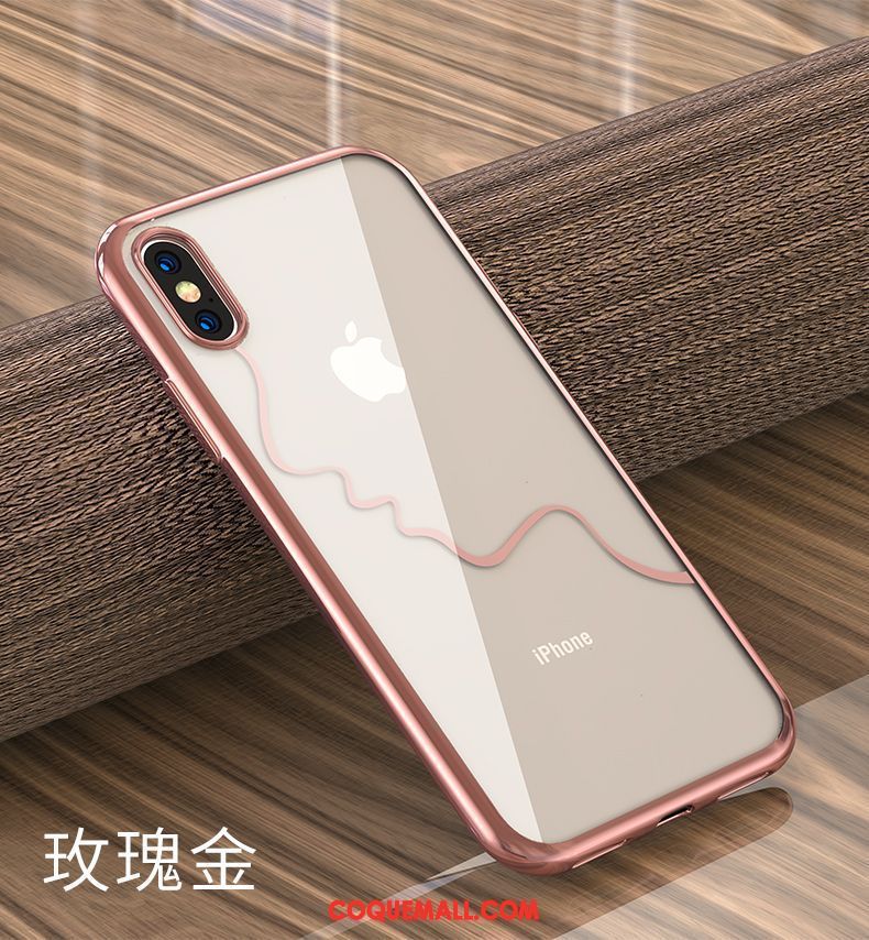 Étui iPhone Xs Max Tout Compris Nouveau Transparent, Coque iPhone Xs Max Net Rouge Très Mince