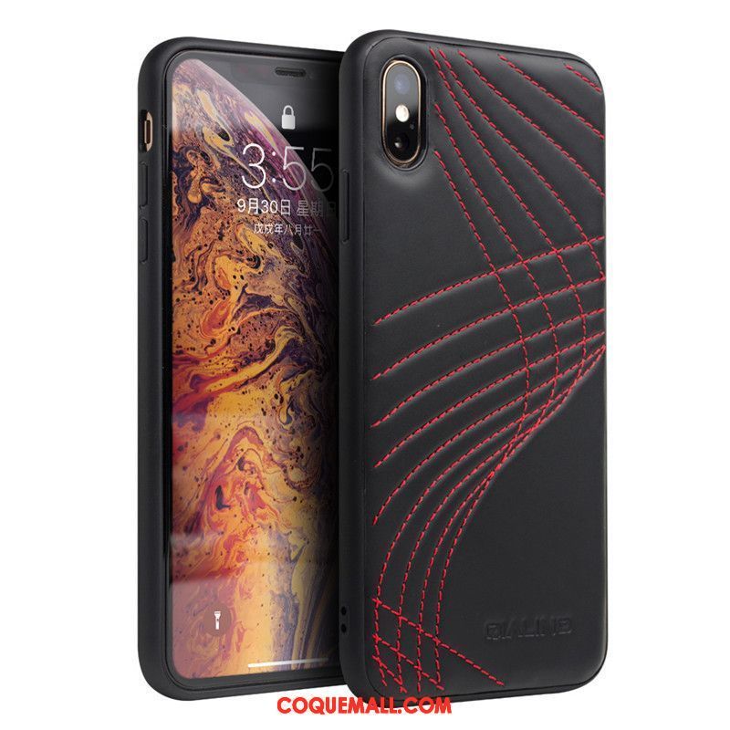 Étui iPhone Xs Max Téléphone Portable Noir Créatif, Coque iPhone Xs Max Protection Marque De Tendance