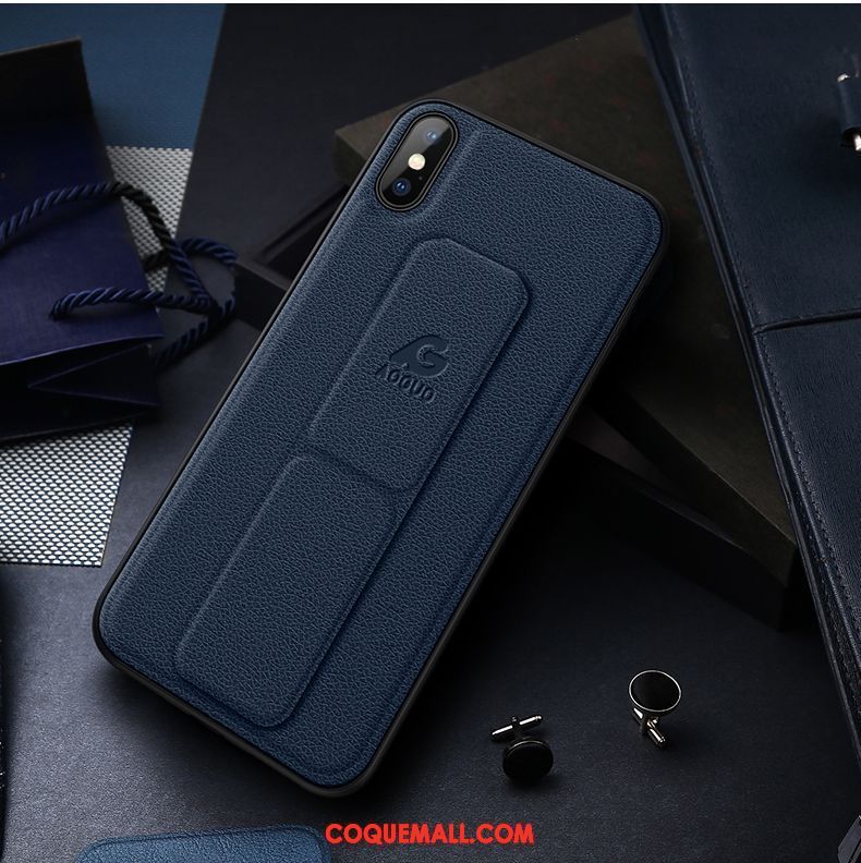 Étui iPhone Xs Nouveau Silicone Tout Compris, Coque iPhone Xs Très Mince Bleu