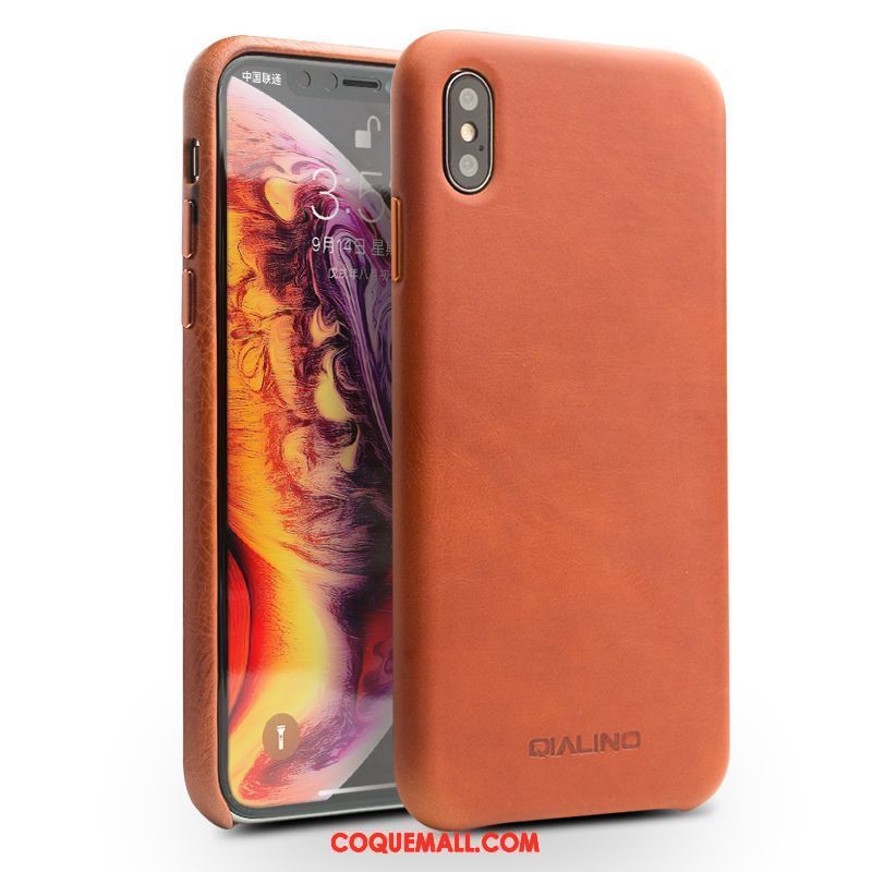 Étui iPhone Xs Protection Simple Étui En Cuir, Coque iPhone Xs Marron Business