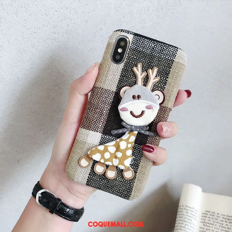 Étui iPhone Xs Tissu Marque De Tendance Personnalité, Coque iPhone Xs Charmant Téléphone Portable