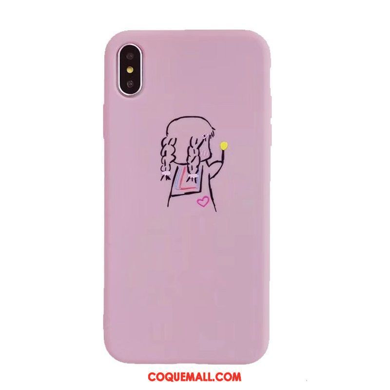 Étui iPhone Xs Téléphone Portable Marque De Tendance Fluide Doux, Coque iPhone Xs Net Rouge Incassable